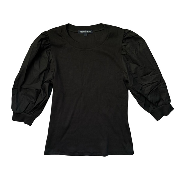 $198 Veronica Beard Coralee Crewneck Top Sz S Black - Picture 2 of 7